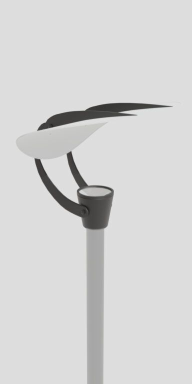 Moderne Leuchte 12 Quecksilber, die Licht von einer weißen Platte reflektiert